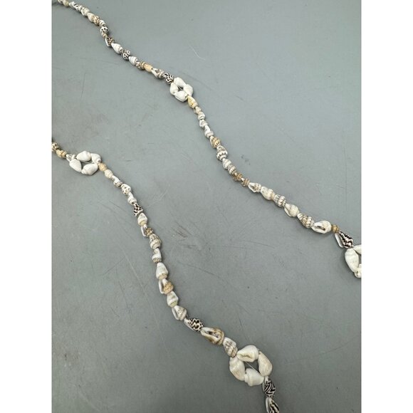 Shell Bead Necklace With Natural & White Sea Shells pull over 34" READ - Picture 4 of 4